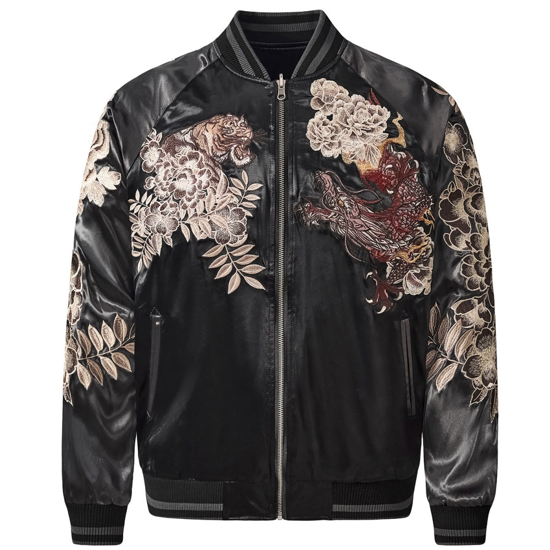 Dragon & Tiger Clash Satin Jacket
