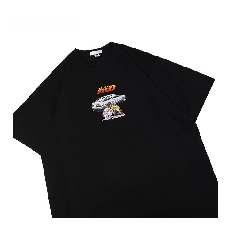 Langarm-T-Shirt mit Initial D von Takumi Fujiwara aus reiner Baumwolle