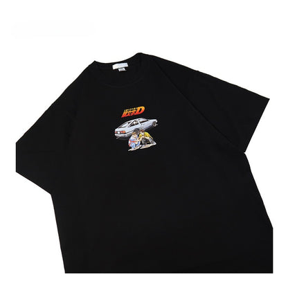 Langarm-T-Shirt mit Initial D von Takumi Fujiwara aus reiner Baumwolle