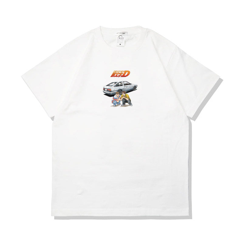 Langarm-T-Shirt mit Initial D von Takumi Fujiwara aus reiner Baumwolle