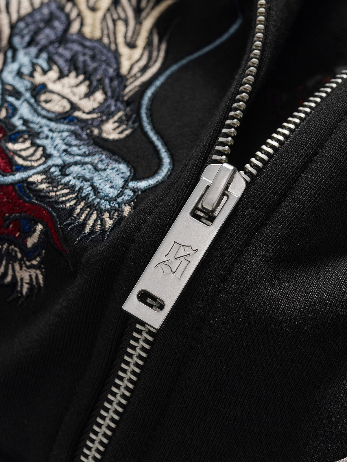Blue Dragon & White Tiger Embroidered Hoodie