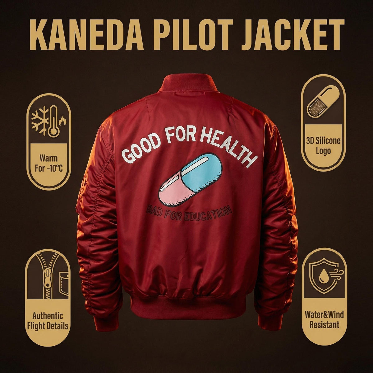 “Good For Health” Bomber Jacket