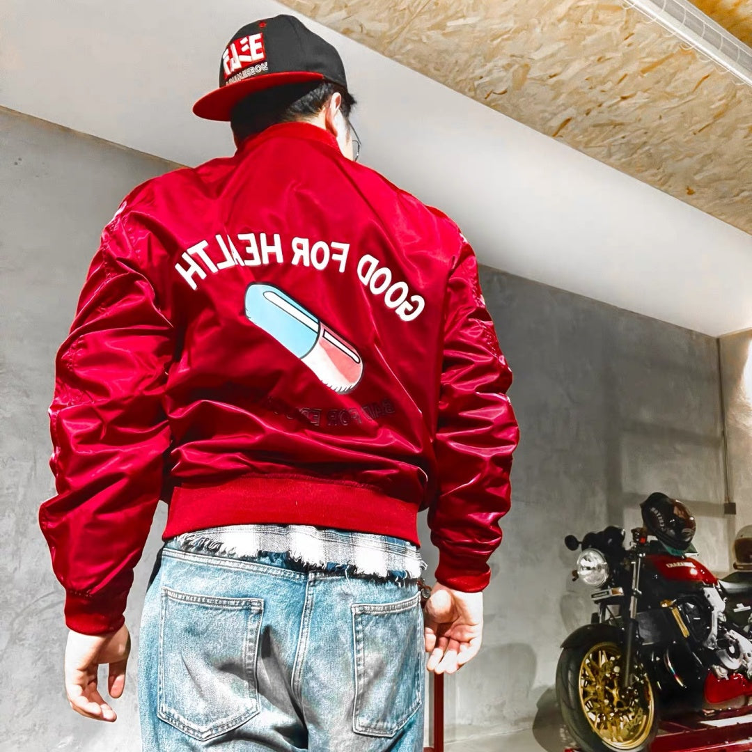 “Good For Health” Bomber Jacket