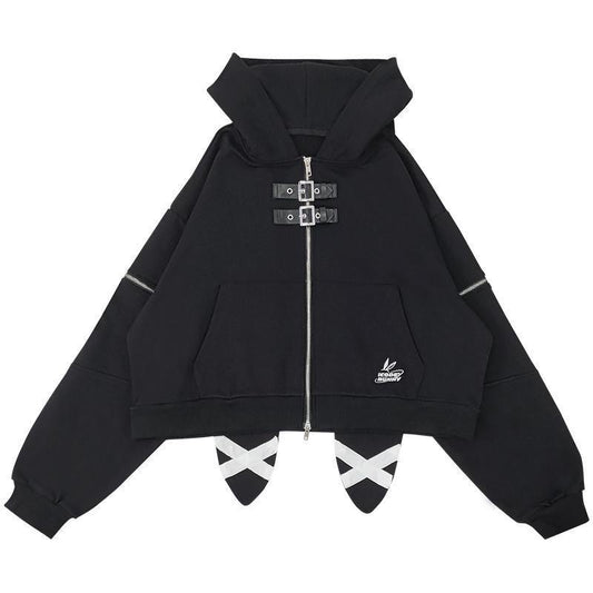 Bunny Rampage Tribe Oversized Cropped Hoodie Plus Size Available