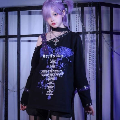 Camiseta de manga larga estética Dandadan de puro algodón