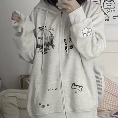 Puur katoenen Dandadan schattig esthetisch T-shirt met lange mouwen