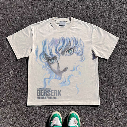 T-Shirt aus reiner Baumwolle mit Akira Cyberpunk Kaneda DTG-Druck