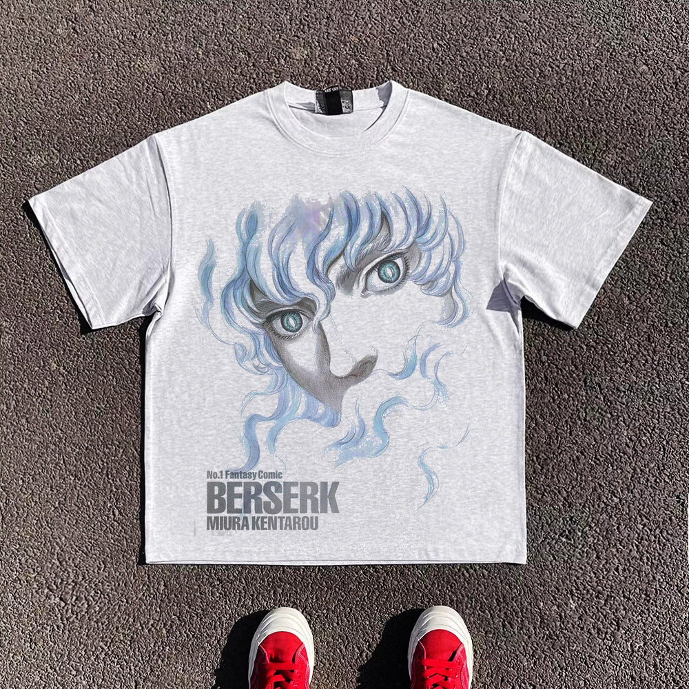 T-Shirt aus reiner Baumwolle mit Akira Cyberpunk Kaneda DTG-Druck