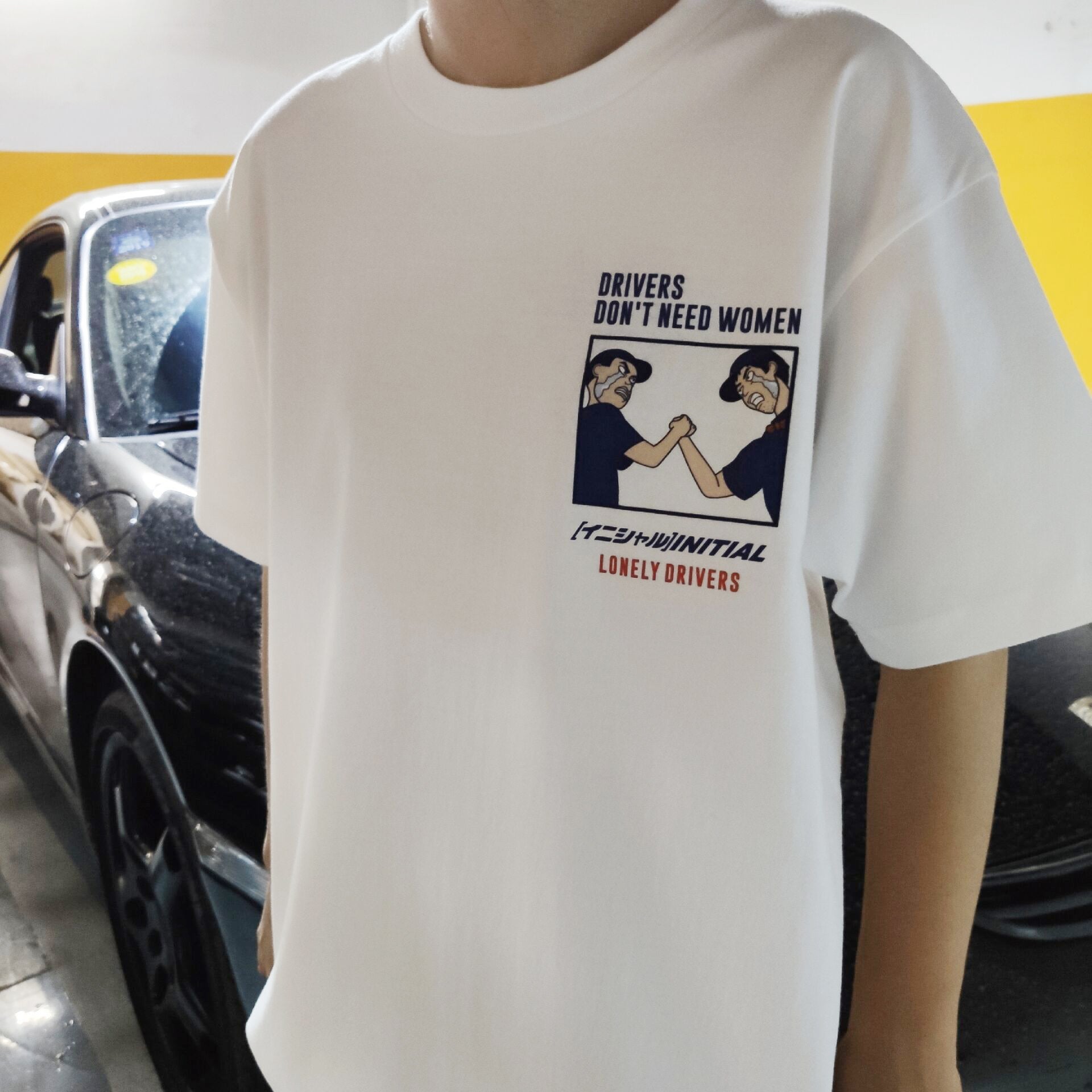 Pure Cotton Initial D “Drivers Don't Need Women” Anime Tshirt