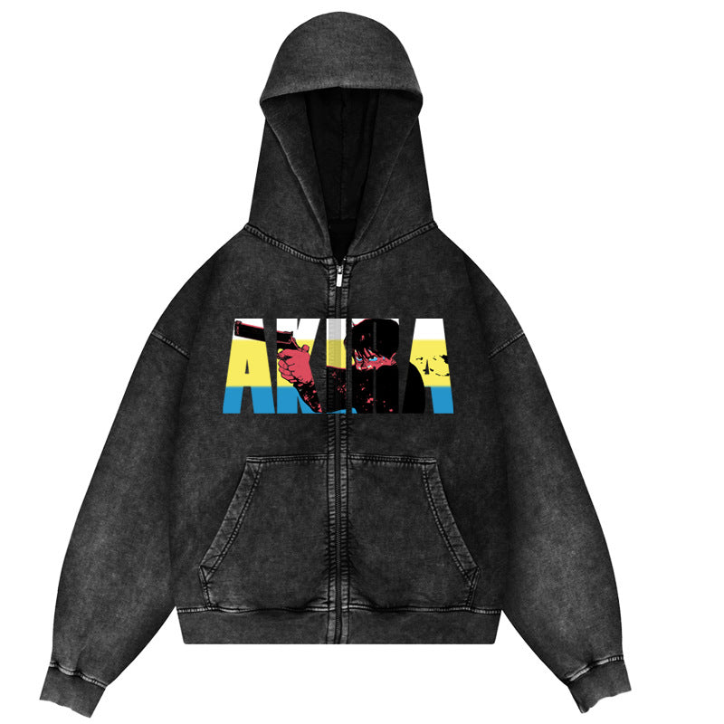 AKIRA DTG Printed Washed Hoodie