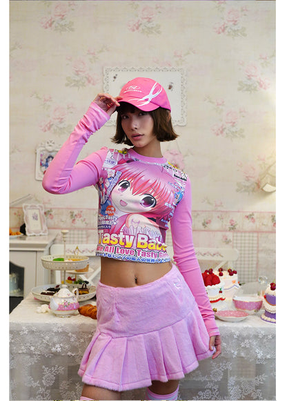 T-shirt Kawaii Angelcore Manga–T-shirt rétro à manches longues Otaku