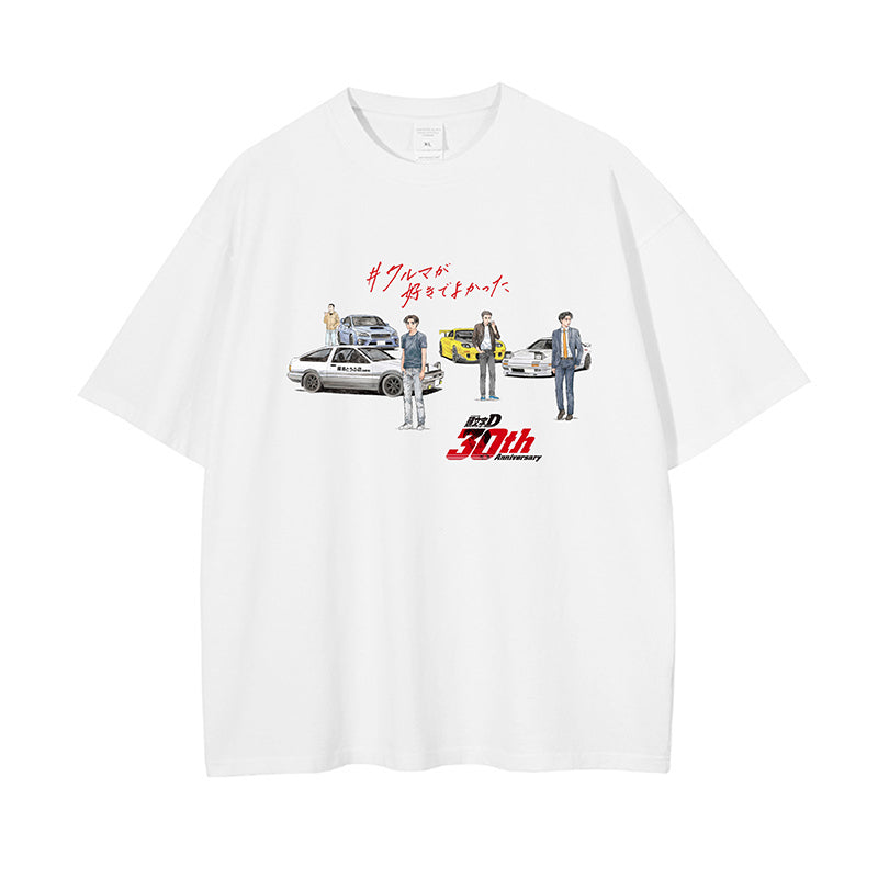 Pure Cotton Initial D 30th Anniversary Takumi Fujiwara & Takahashi Brothers T-shirt