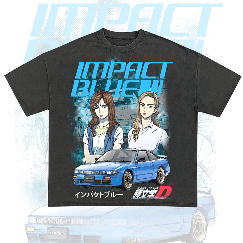 T-shirt stampata DTG con iniziale D in puro cotone