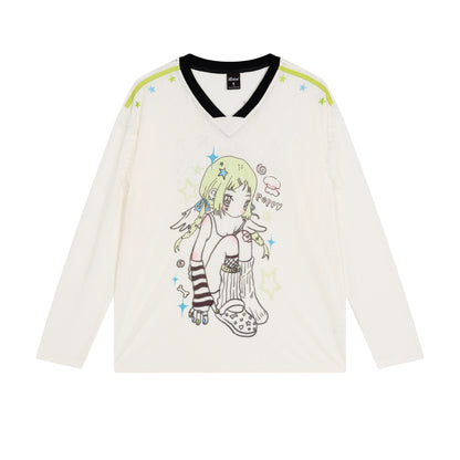 Kawaii Anime Girl Gaphic Long Sleeve T-Shirt