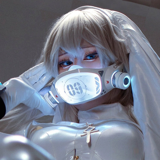 Máscara LED Cyberpunk: equipo táctico de cosplay para mechas/guerreras
