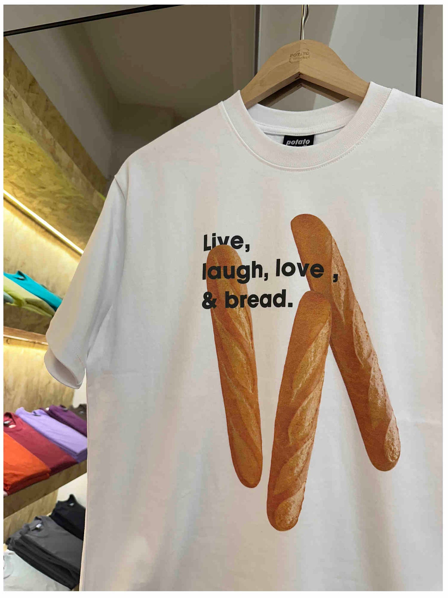 Pure Cotton Live, Laugh, Love & Bread Tshirt