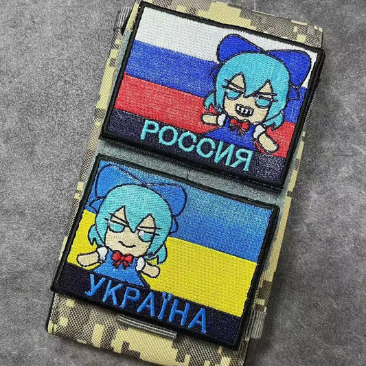 Écusson duo drapeau style anime