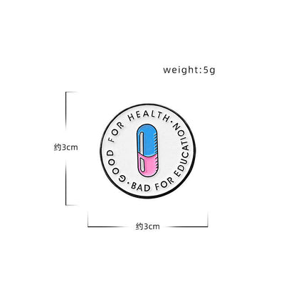 "Good For Health" Metal Pin