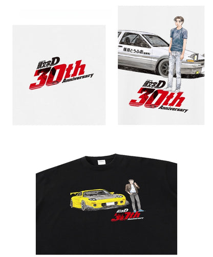 Pure Cotton Initial D 30th Anniversary Takumi Fujiwara & Takahashi Brothers T-shirt