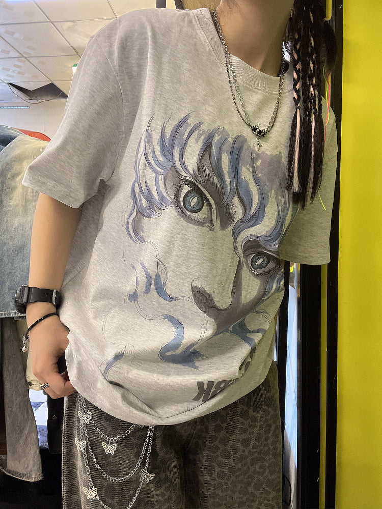 T-Shirt aus reiner Baumwolle mit Akira Cyberpunk Kaneda DTG-Druck