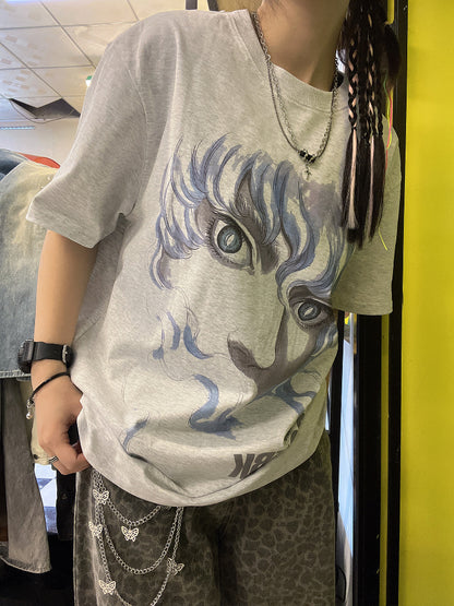 T-Shirt aus reiner Baumwolle mit Akira Cyberpunk Kaneda DTG-Druck