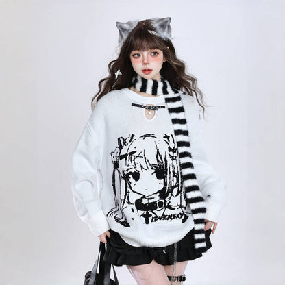 Puur katoenen Dandadan schattig esthetisch T-shirt met lange mouwen