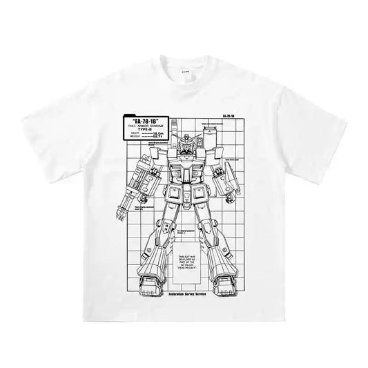 Pure Cotton Mobile Suit Gundam Sketches Tshirt