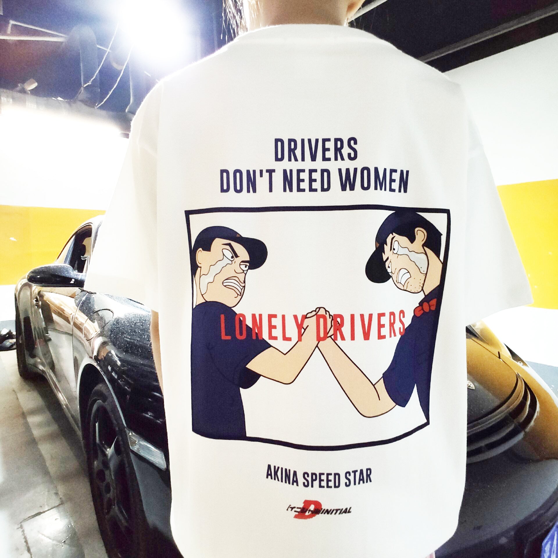 Pure Cotton Initial D “Drivers Don't Need Women” Anime Tshirt