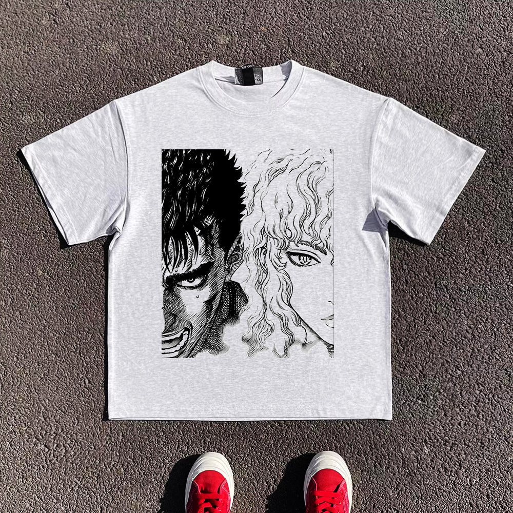 T-Shirt aus reiner Baumwolle mit Akira Cyberpunk Kaneda DTG-Druck