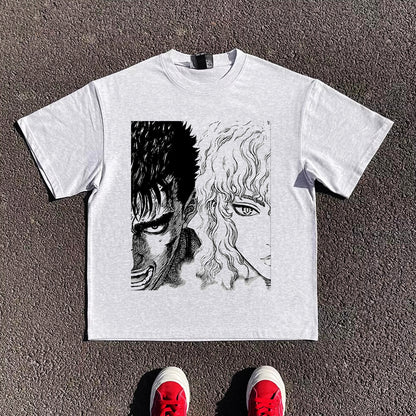 T-Shirt aus reiner Baumwolle mit Akira Cyberpunk Kaneda DTG-Druck