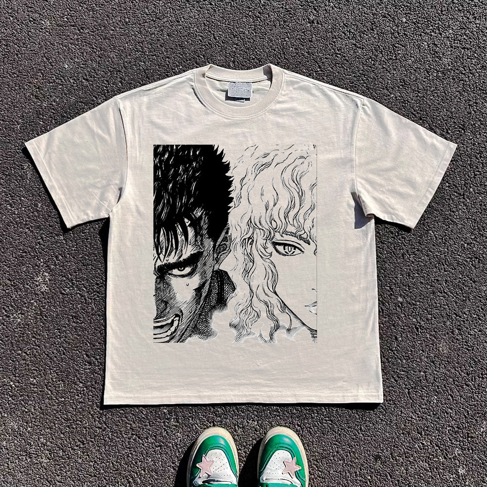 T-Shirt aus reiner Baumwolle mit Akira Cyberpunk Kaneda DTG-Druck