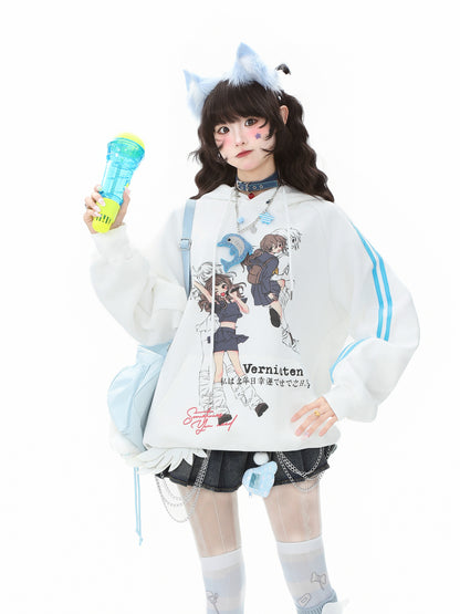 Puur katoenen Dandadan schattig esthetisch T-shirt met lange mouwen
