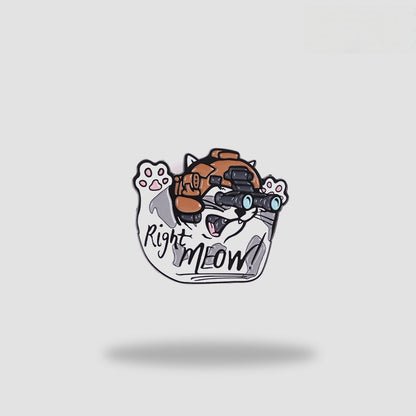 "Right Meow" Metal Pin