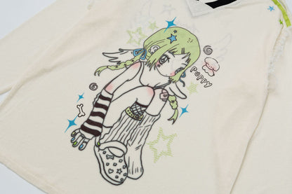 Kawaii Anime Girl Gaphic Long Sleeve T-Shirt