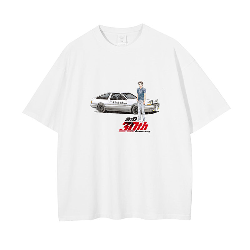 Pure Cotton Initial D 30th Anniversary Takumi Fujiwara & Takahashi Brothers T-shirt