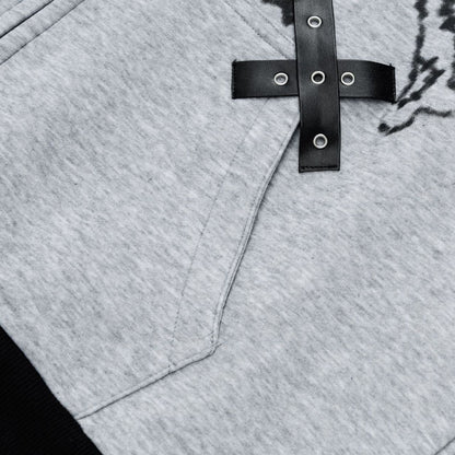 Gray Kawaii Anime Hoodie Cardigan