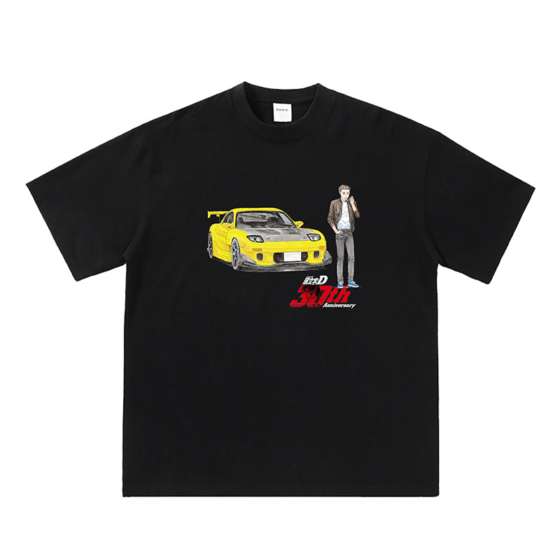 Pure Cotton Initial D 30th Anniversary Takumi Fujiwara & Takahashi Brothers T-shirt