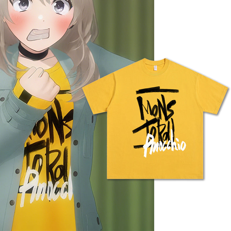 Camiseta de manga comprida Dandadan de algodão puro com estética fofa