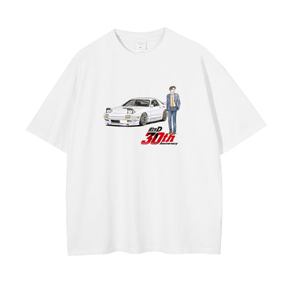 Pure Cotton Initial D 30th Anniversary Takumi Fujiwara & Takahashi Brothers T-shirt