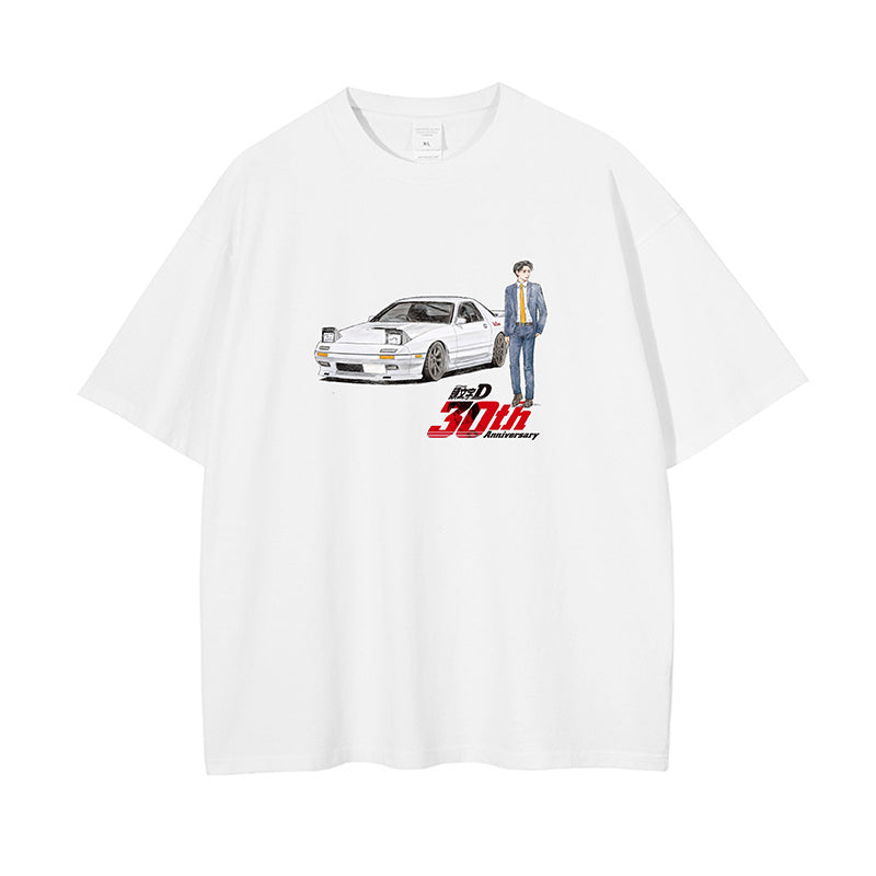 Pure Cotton Initial D 30th Anniversary Takumi Fujiwara & Takahashi Brothers T-shirt