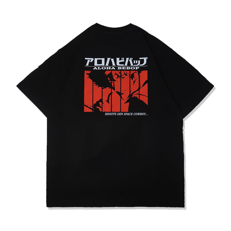 Ren Bomuld Cowboy Bebop Spike Spiegel Logo T-shirt