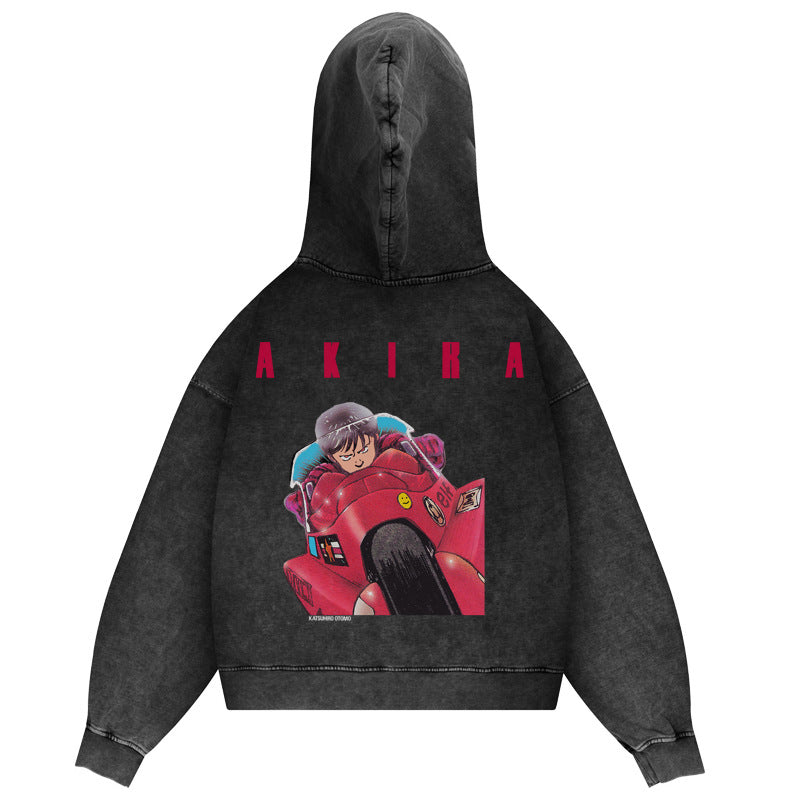 AKIRA DTG Printed Washed Hoodie