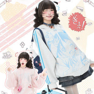Love Live! Nico Yazawa Striped Hoodie Cardigan
