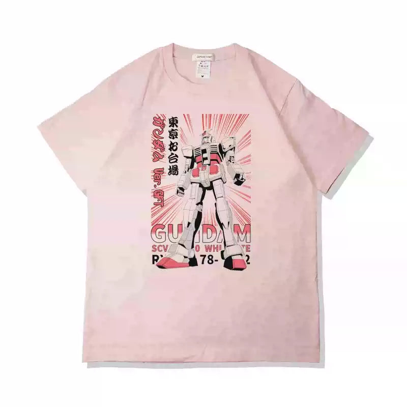 Pure Cotton Mobile Suit Gundam Pink Tshirt