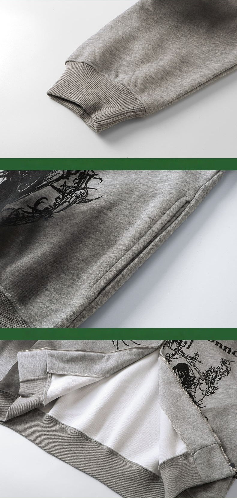 Gothic Anime Fur Collar Hoodie