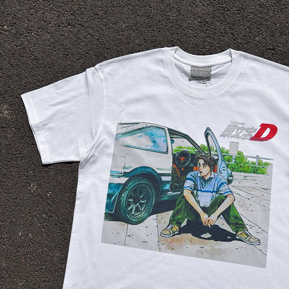 T-Shirt aus reiner Baumwolle mit Akira Cyberpunk Kaneda DTG-Druck