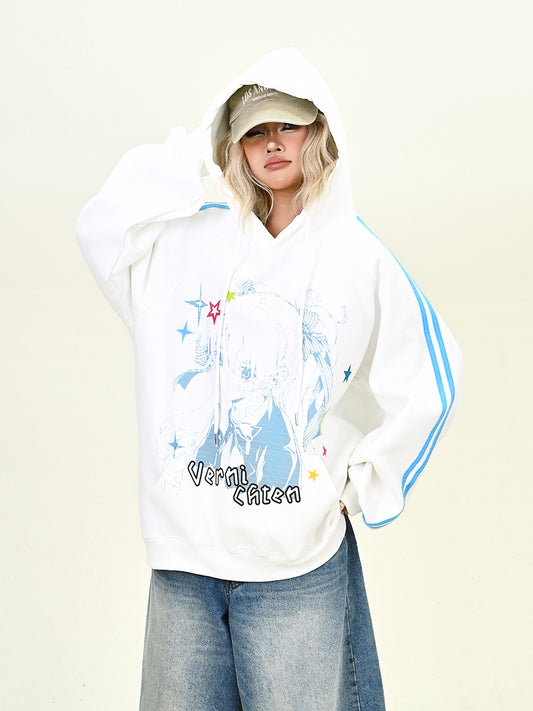 Camiseta de manga comprida Dandadan de algodão puro com estética fofa