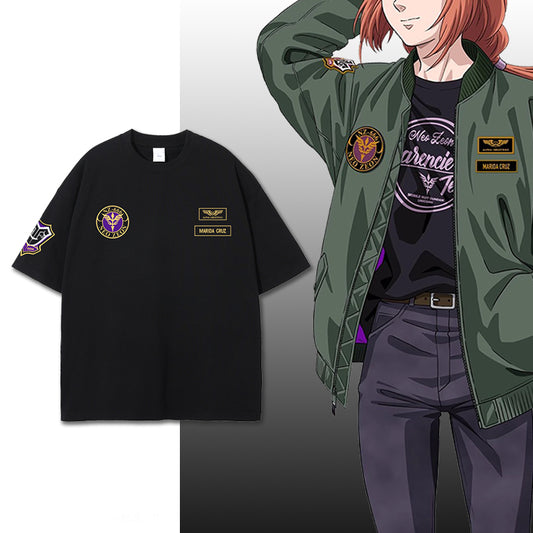 Camiseta de manga comprida Dandadan de algodão puro com estética fofa