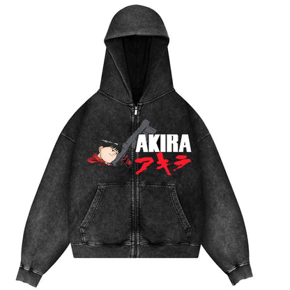 AKIRA DTG Printed Zip-up Hoodie