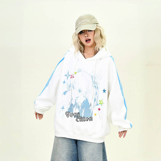 Camiseta de manga comprida Dandadan de algodão puro com estética fofa